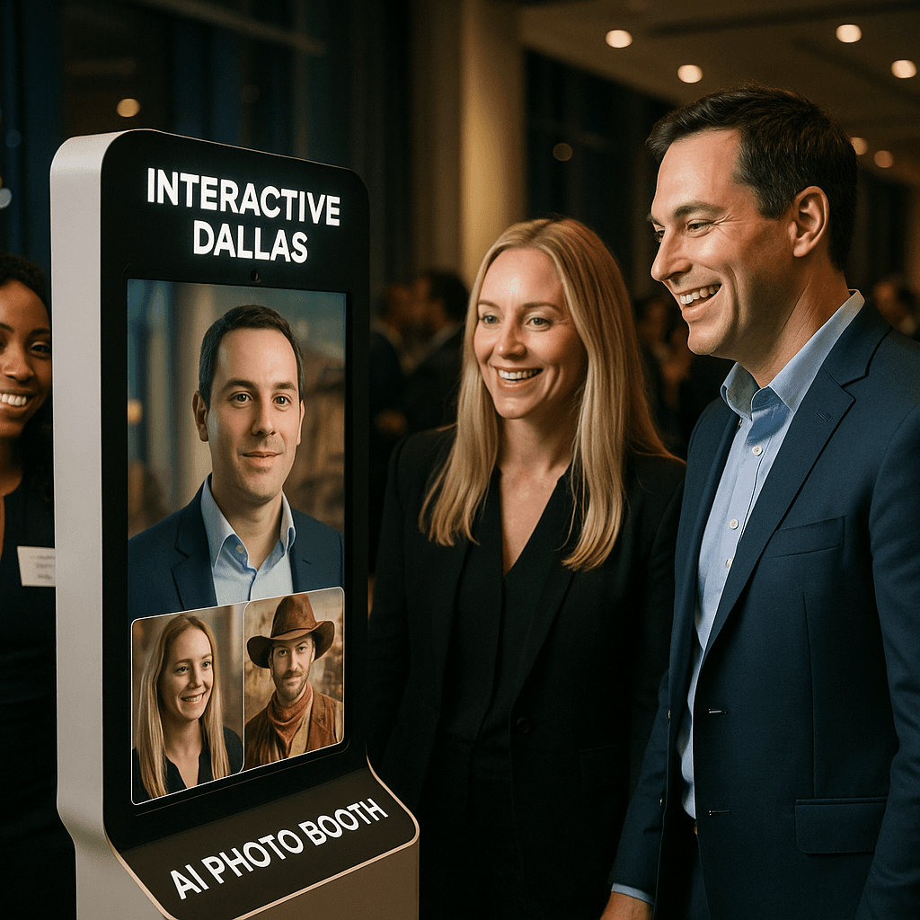 AI Photo Booth activation by Interactive Dallas at an event